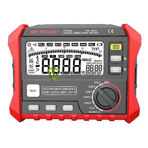 Тестер сопротивления изоляции до 200 ГОм KT 5205 PROLINE от интернет-магазина Формула Защиты