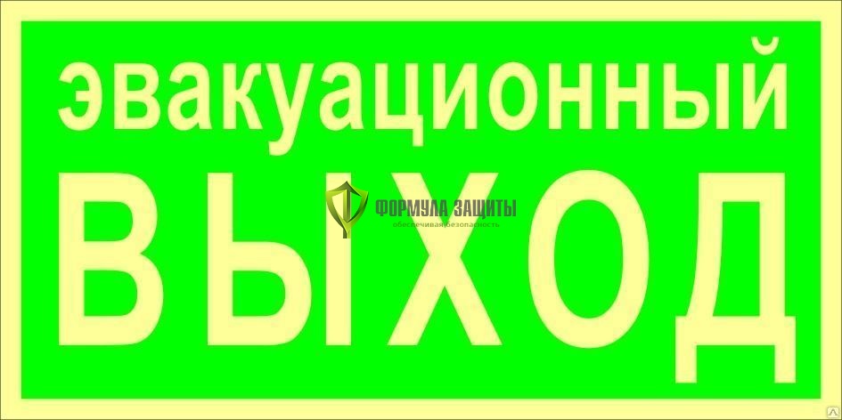 Знак ФЭС E24 «Указатель эвакуационного выхода» (пластик) от интернет-магазина Формула Защиты