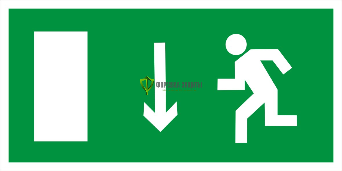 Знак E10 «Указатель двери эвакуационного выхода (левосторонний)» (пластик) от интернет-магазина Формула Защиты
