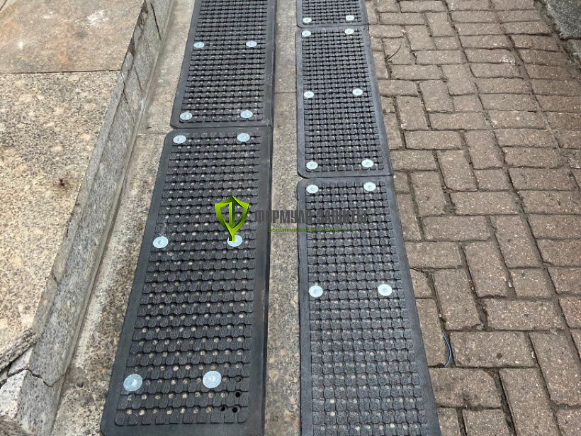 Монтаж резиновых "Ячеистых" проступей на ступени 22.12.2019 г.